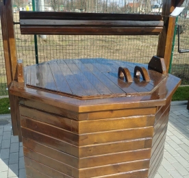 Wooden Well  With Metal Handle