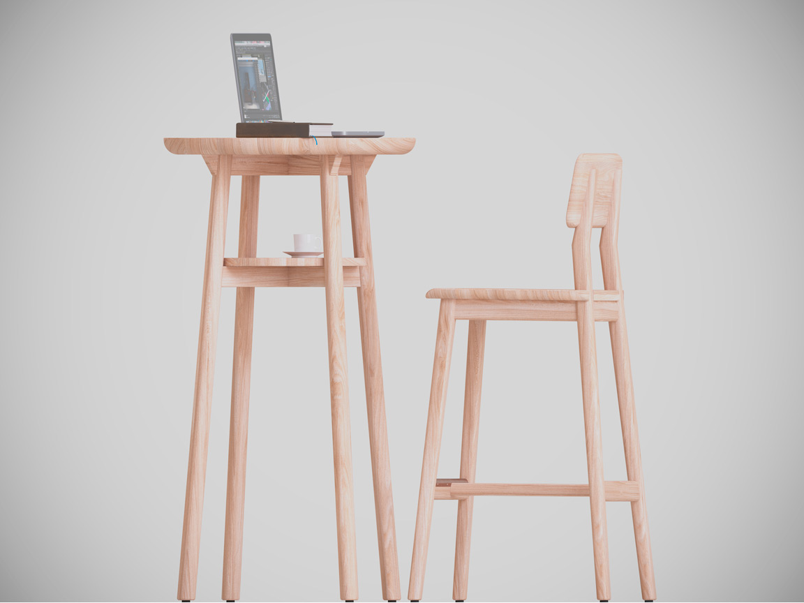 ring bar table render Front